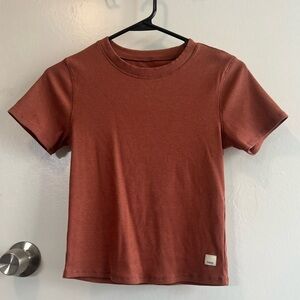 Vuori ribbed short sleeve tee - terracotta